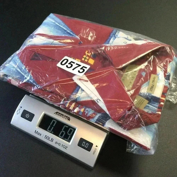 Vintage Natural Issue Mens Red Nautical Wrinkle Free Oxford Dress Shirt Small - Picture 9 of 10